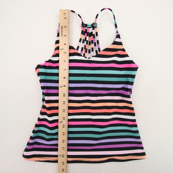 Raisins Tankini Swim Top Rainbow Stripe VNeck Racerback Padded Size Small NWT - Picture 4 of 11